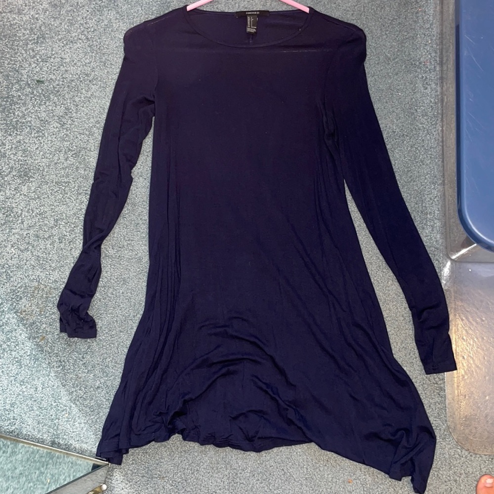 Forever 21 long sleeve navy dress